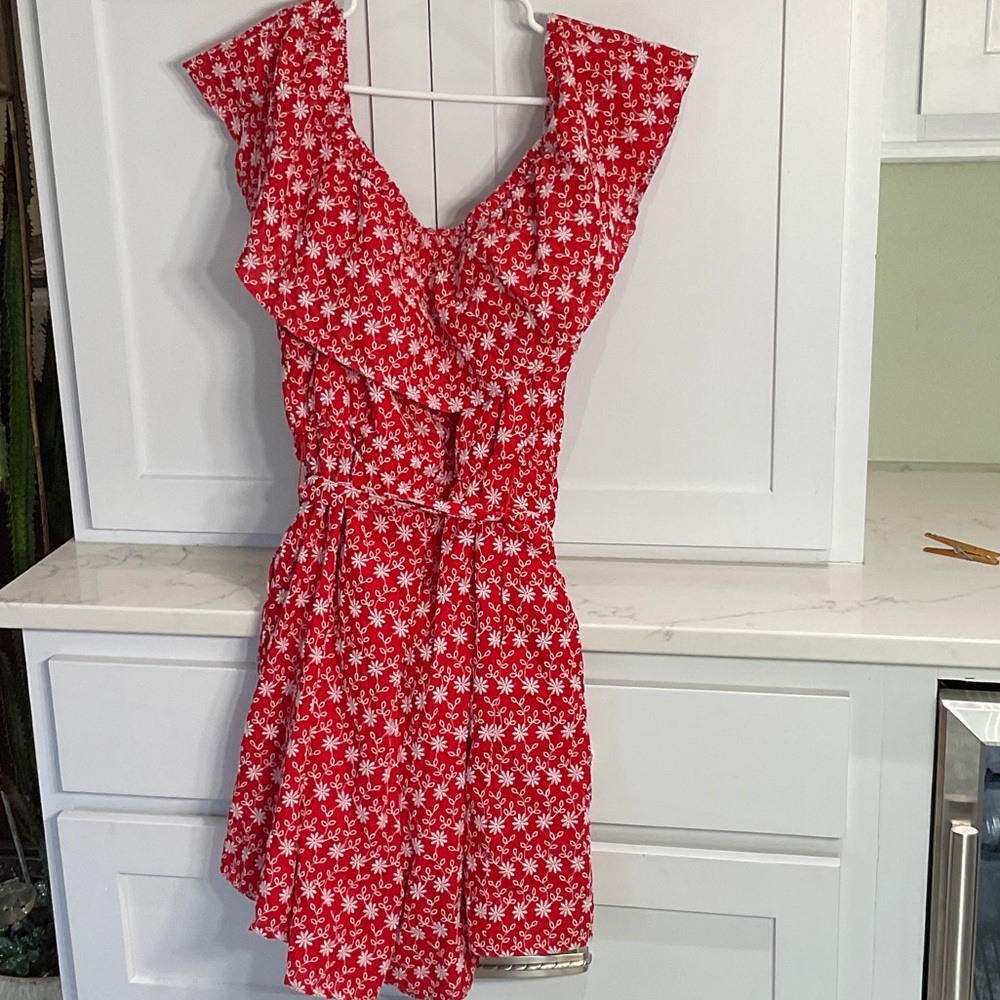 Red Floral Lane Bryant Romper - Picture 4 of 4